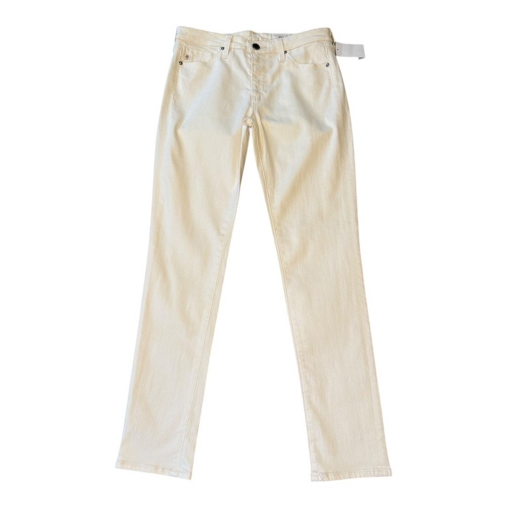 AG Adriano Goldschmied The Alexx Straight Leg Jeans Ivory Dust Size 4 26R NWT
